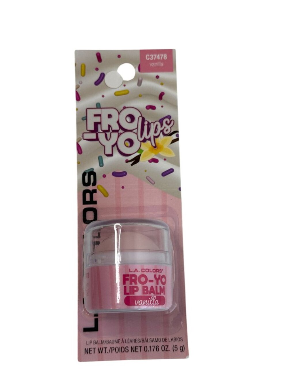 L.A. Colors Fro-Yo Lips Vanilla Scented Lip Balm New